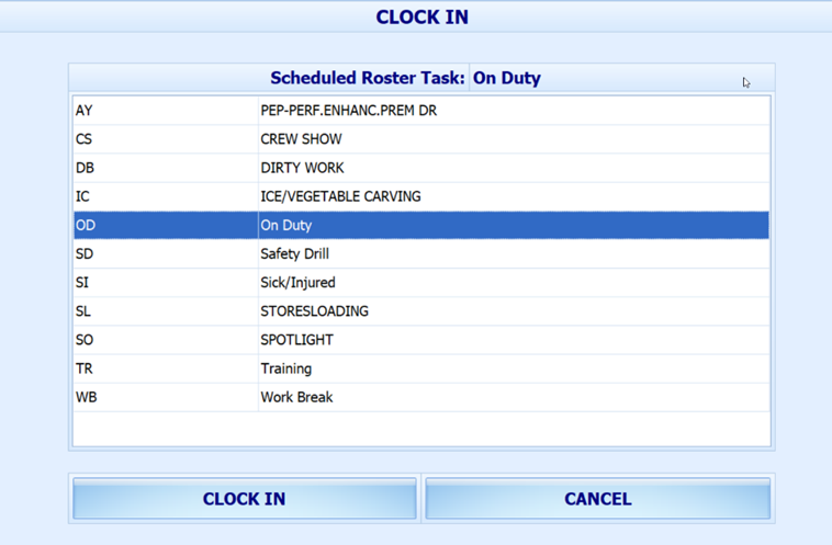 This figure shows the Schedule Roster Task.