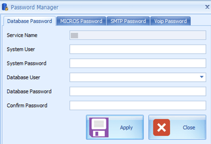 This figure shows the Password Manager Window This figure shows the Password Manager Window
