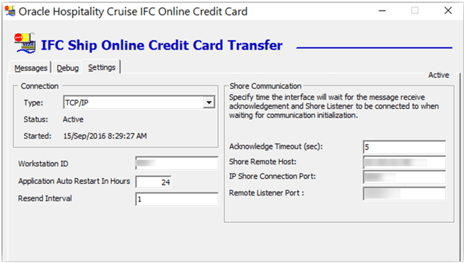 This figure shows the OHC Ship Transfer Settings This figure shows the OHC Ship Transfer Settings