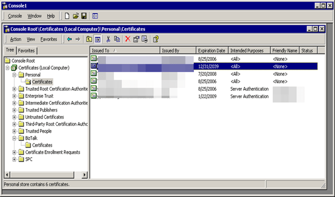 This figure shows the Console Root Window This figure shows the Console Root Window