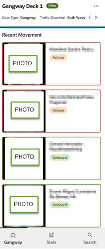Recent Movement Page – Vertical View