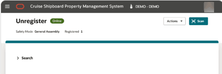 This figure shows the Unregister Page
