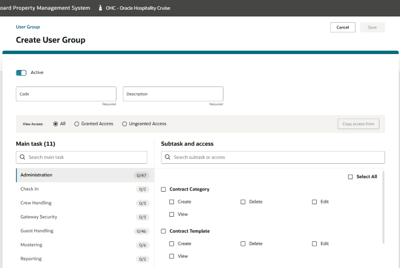 This figure shows the Copy Access From (Visible for User with Role Manager-Edit Rights) - Disabled Until Code and Description Entered This figure shows the Copy Access From (Visible for User with Role Manager-Edit Rights) - Disabled Until Code and Description Entered