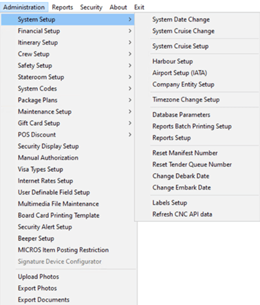 This figure shows the function in Administration Menu.