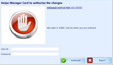 This figure shows the Guest Message notification which requires an authorization to view the content.