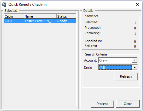 This figure shows the Quick Remote Check-In