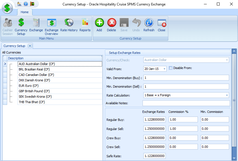 Currency Exchange Setup