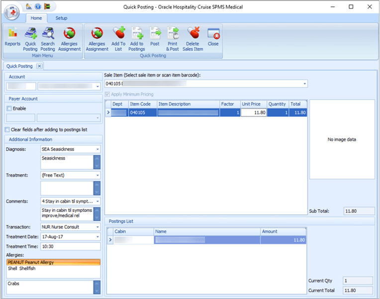 This figure shows the Quick Posting window