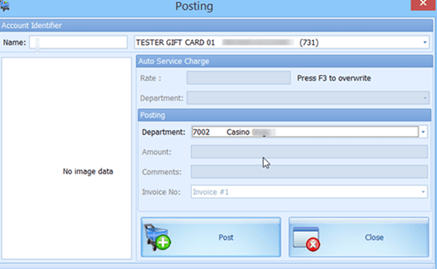 This figure shows the Gift Card Posting in Casino Module