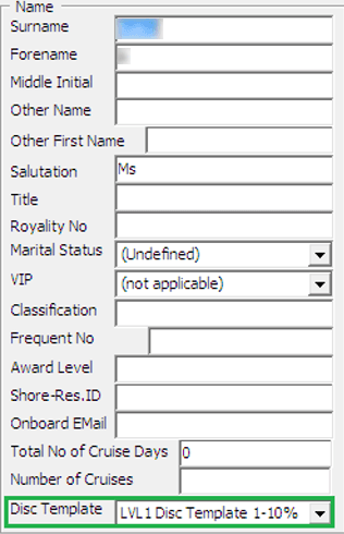 This figure shows the Micros Discount Level Assignment