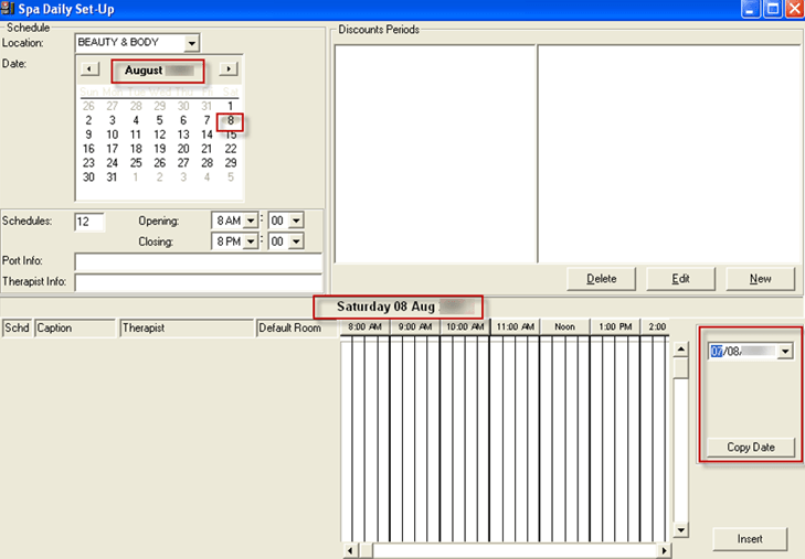 This figure shows the Spa Daily Setup