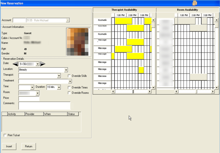 This figure shows the New Reservation
