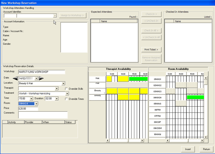 This figure shows the New Workshop Reservation