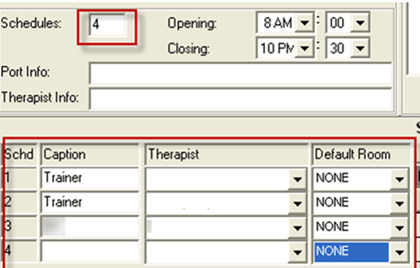 This figure shows the Schedules