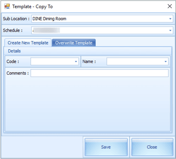 This figure shows the Schedule Template Copy To window. This figure shows the Schedule Template Copy To window.