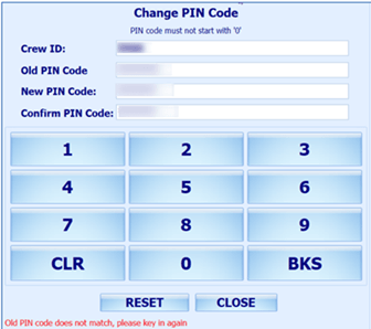 This figure shows the Change PIN Code window. This figure shows the Change PIN Code window.