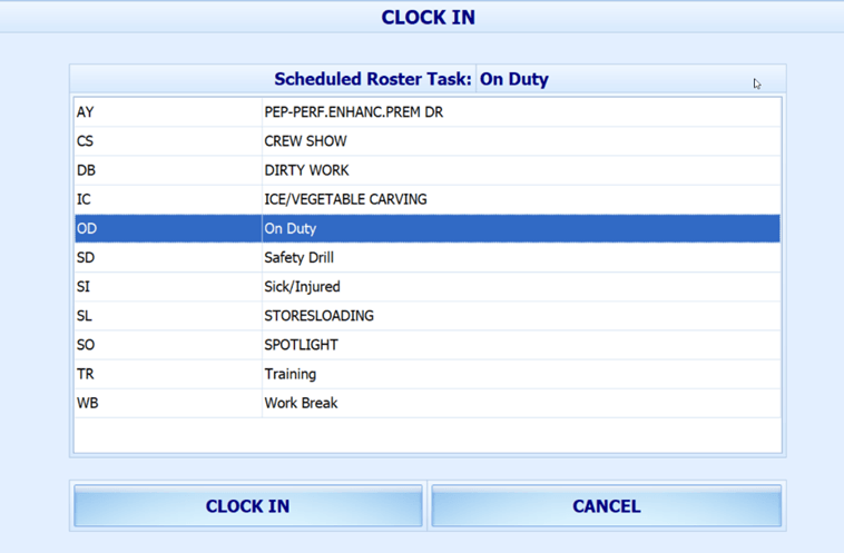 This figure shows the Schedule Roster Task.