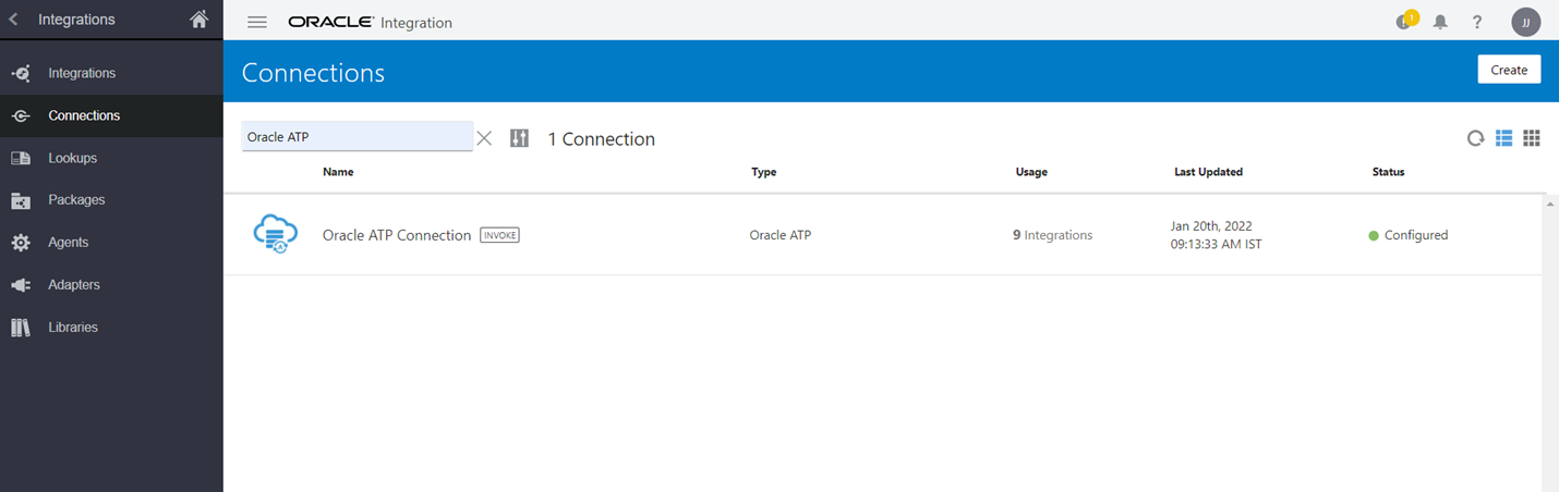 This figure shows the Oracle ATP Connection.