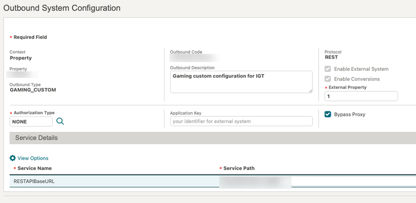 OPERA Cloud Outbound Configuration for IGT