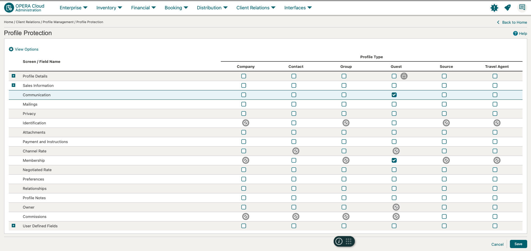 This image shows how to set profile protection rules