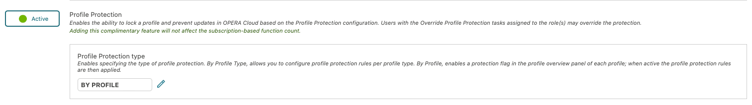 This option allows you to enable profile protection function
