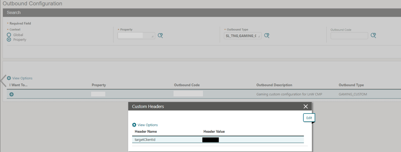 This image shows Custom Header details for Light & Wonder.