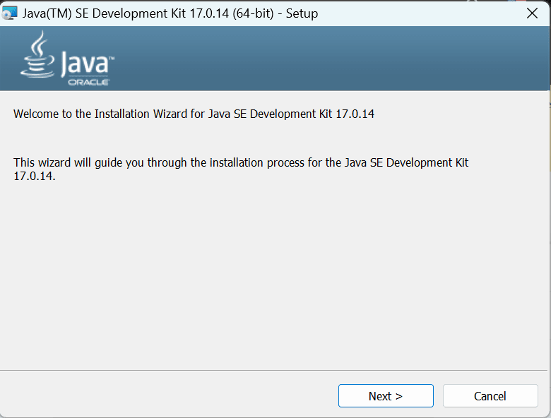 This image shows the Java installation wizard screen.