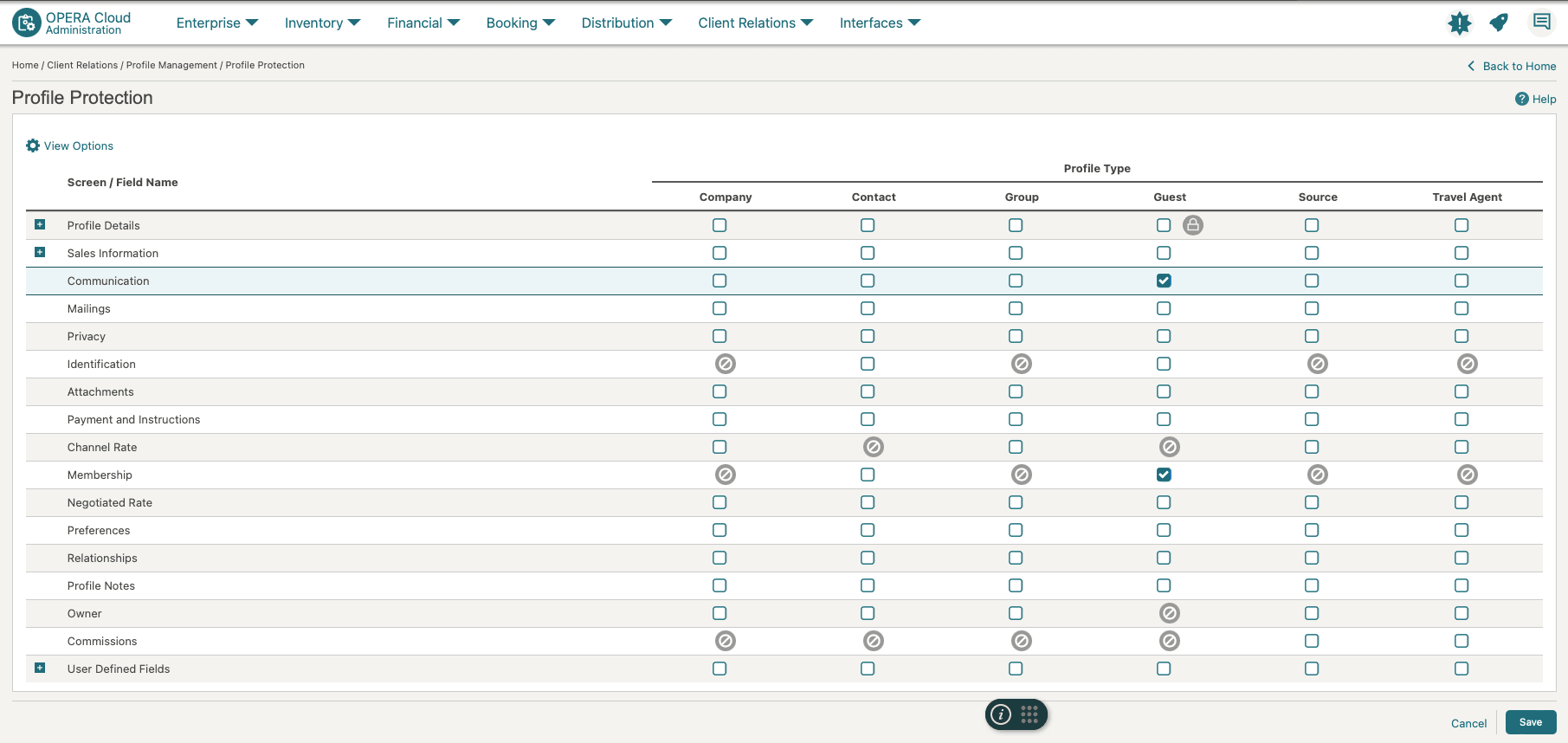 This image shows how to set profile protection rules