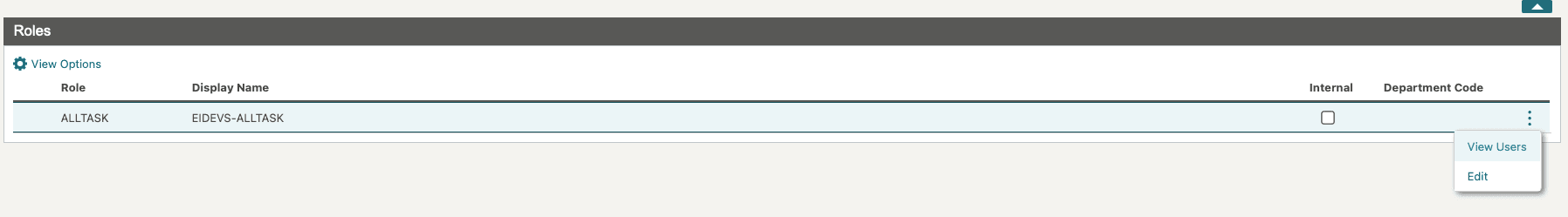 This image shows Roles All tasks edit option