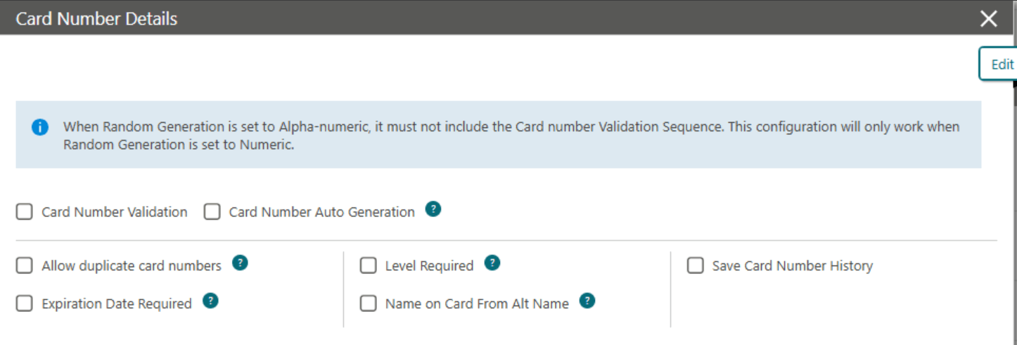 This image shows the Card Number Details screen.