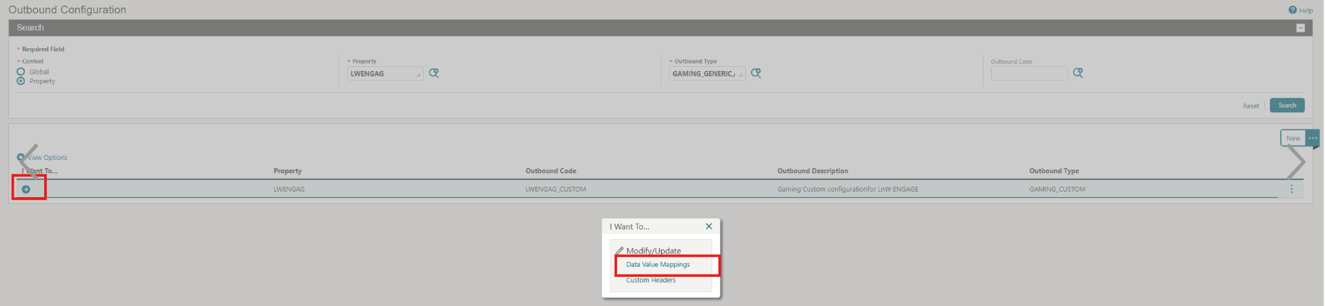 This image shows how to select Data value mappings. This image shows how to select Data value mappings.