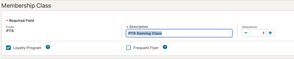 This image shows the Membership Class screen.