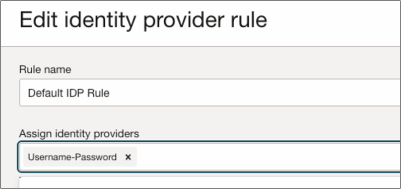 This image shows Edit Identity Provider rule screen