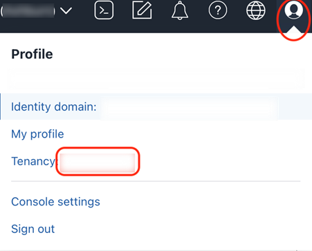 This image shows how to click the Tenancy names.