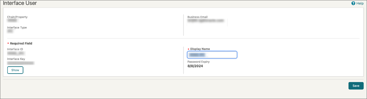 This image shows Interface user and user credentials screen This image shows Interface user and user credentials screen