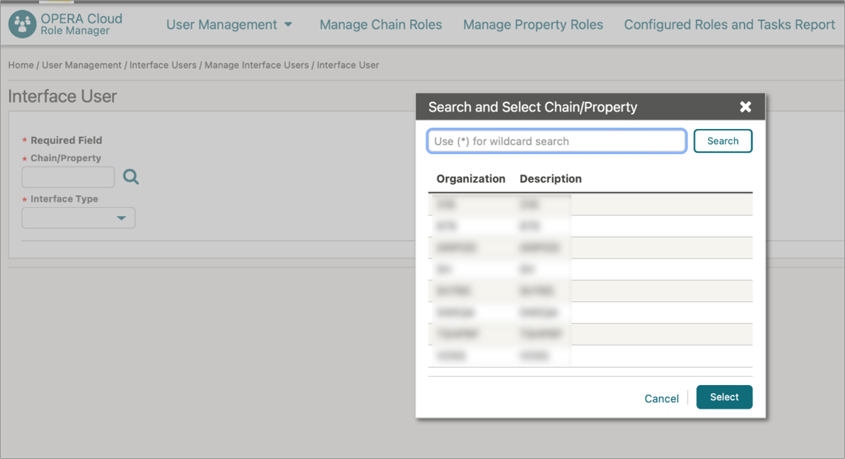 This image shows how to search and select Chain/Property This image shows how to search and select Chain/Property