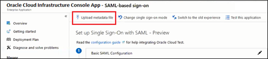 This image shows Cloud Infrastructure Console app SAML based sign-on