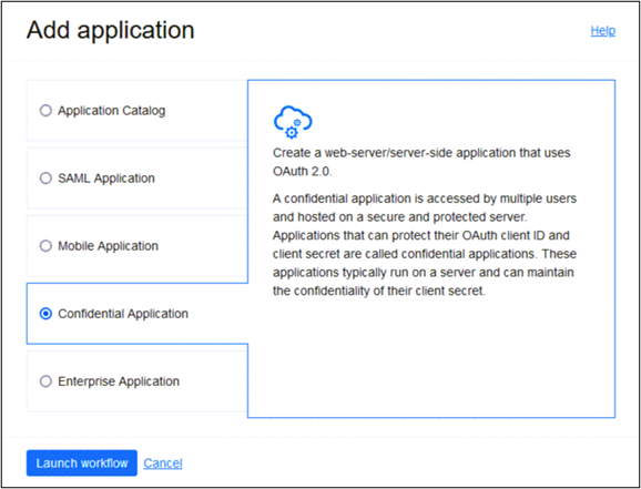 This image shows Add Application screen.