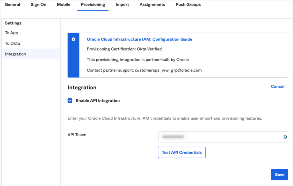 This image shows Provisioning screen