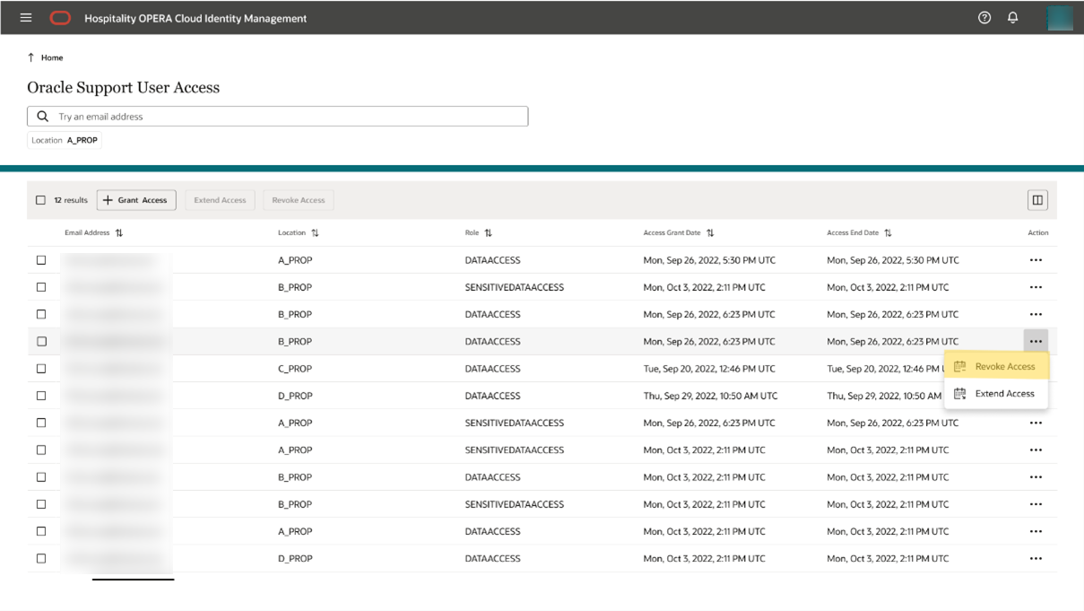 This image shows Oracle Support User Access - Revoke access single user This image shows Oracle Support User Access - Revoke access single user