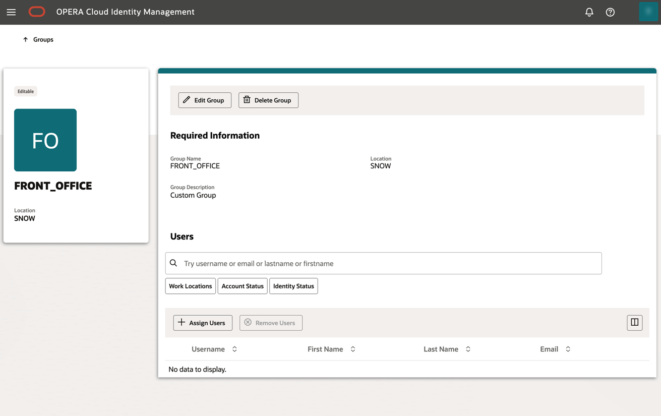 This image shows the Group Profile page.