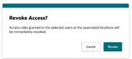 This image shows Revoke Access screen