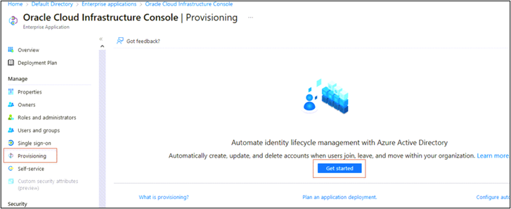 This image shows OCI Console provisioning