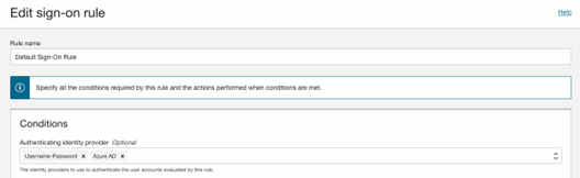 This image shows Edit sign-on rule screen