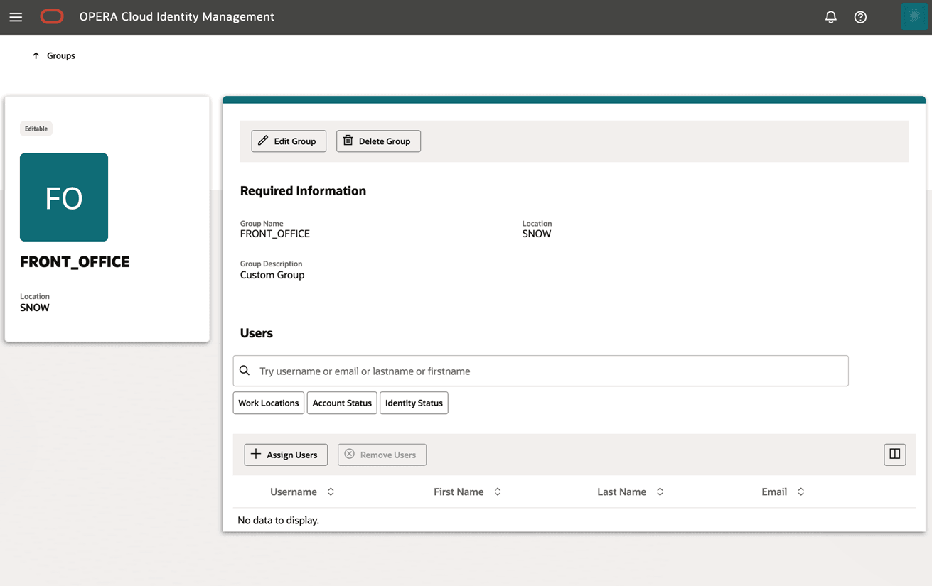 This image shows the Group Profile page.