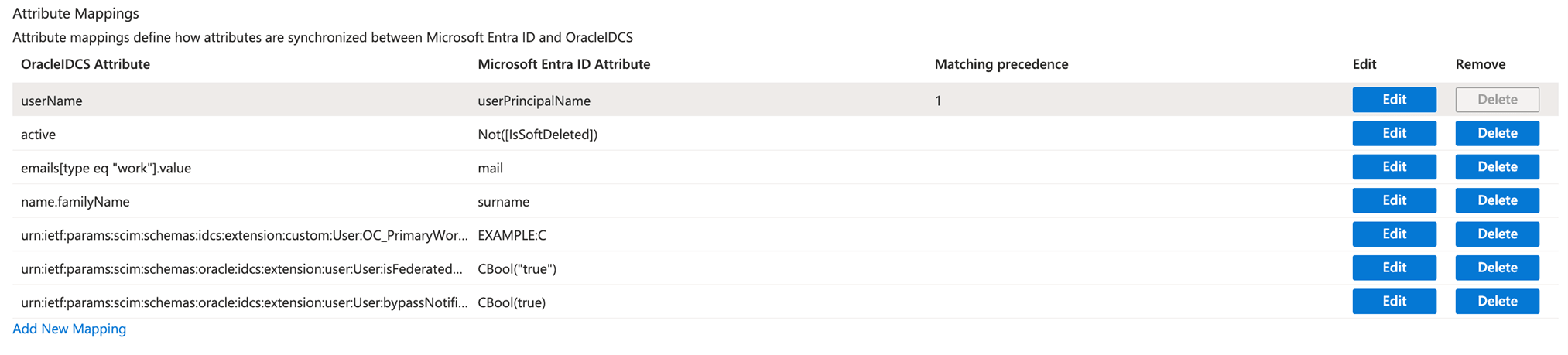 This image shows the Attribute Mappings screen.