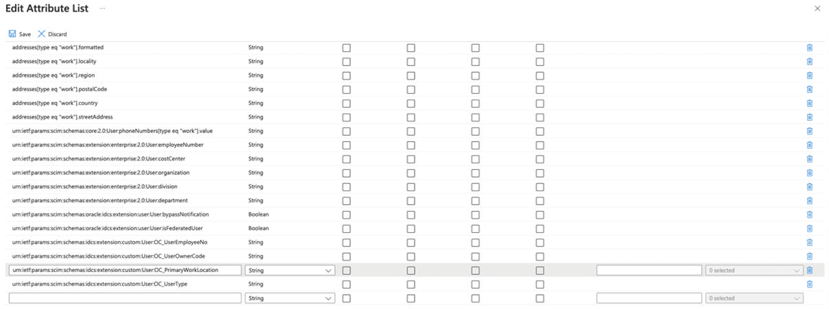 This image shows the Edit Attribute List screen.