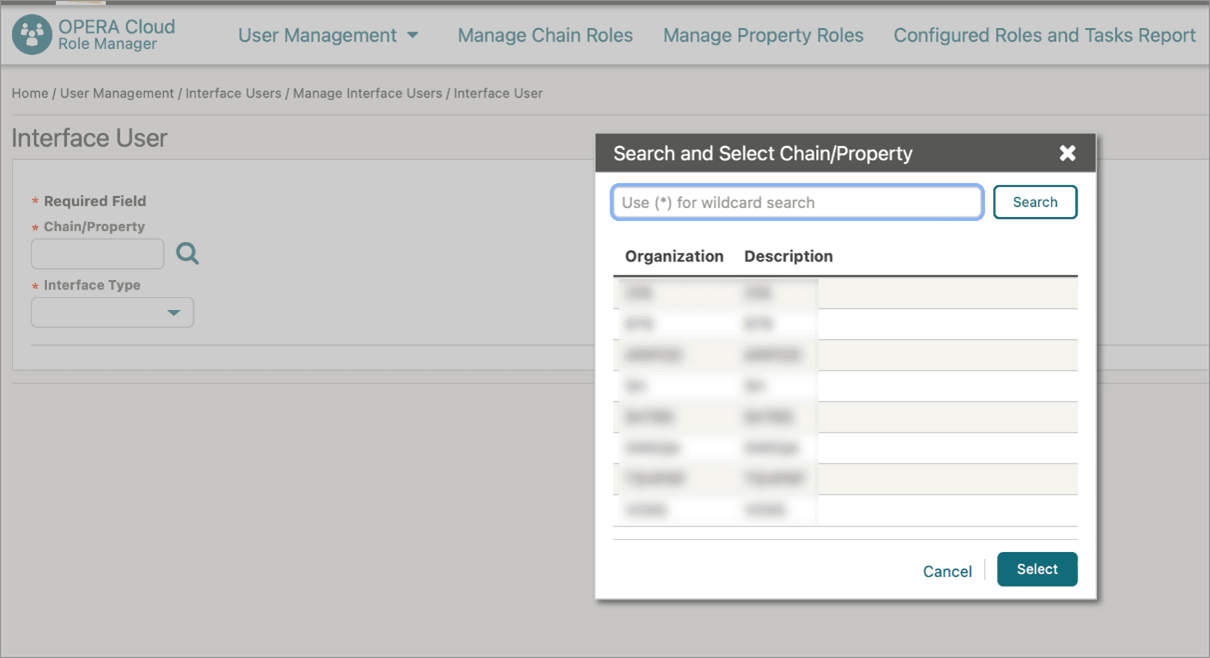 This image shows how to search and select Chain/Property This image shows how to search and select Chain/Property