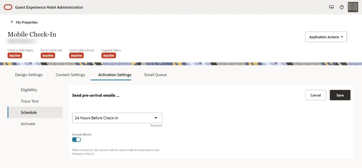 This image shows the schedule for sending pre-arrival emails.