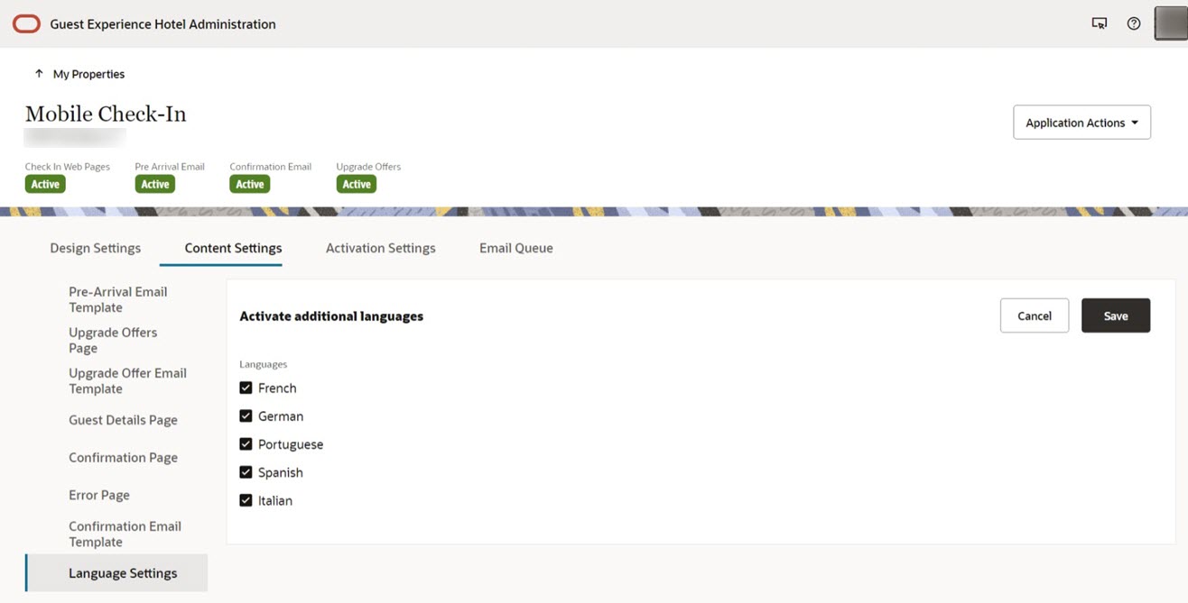 This image shows the Language Settings page.